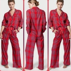 Victoria’s Secret Red Pink Plaid Pajamas Large